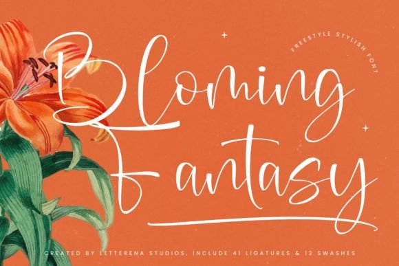 Bloming Fantasy Font for Editorial Design