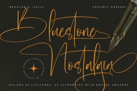 Bluestone Nostalgia Font for Handmade Labels