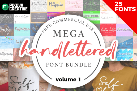 Mega Handlettered Vol. 1: A Font Bundle for Digital Impact