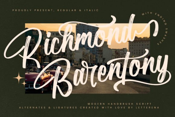 Richmond Barentony Font: Elegant Script for Makers